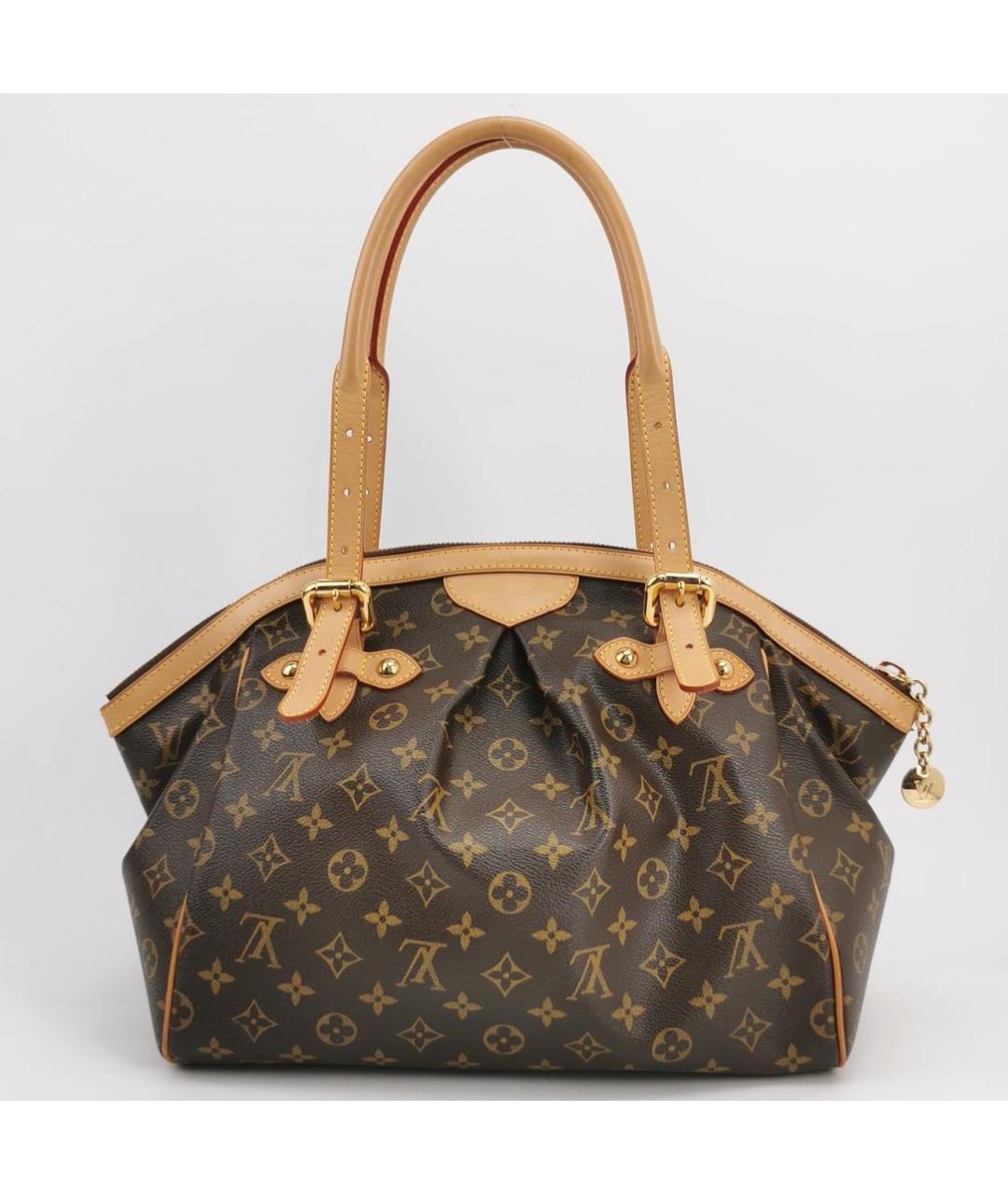 LOUIS VUITTON Коричневая кожаная сумка тоут, фото 4