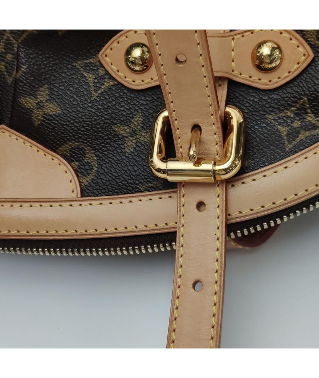 LOUIS VUITTON Коричневая кожаная сумка тоут, фото 8