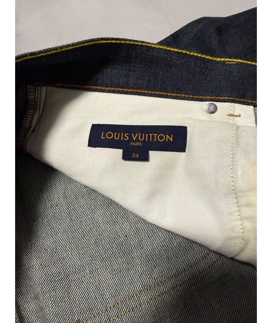 LOUIS VUITTON Темно-синие хлопковые прямые джинсы, фото 5