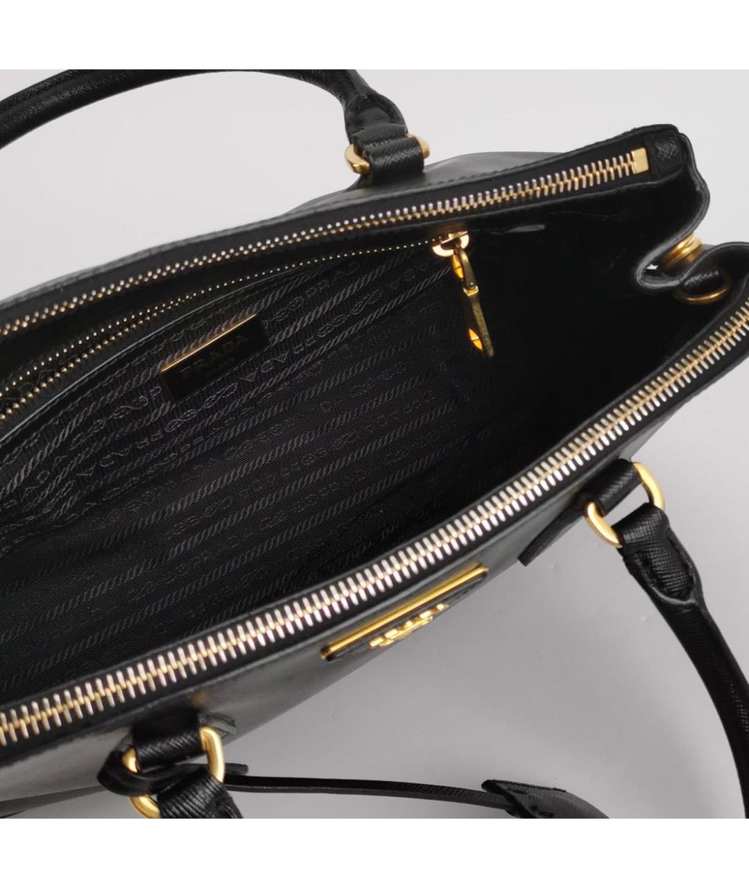 PRADA Черная кожаная сумка тоут, фото 6