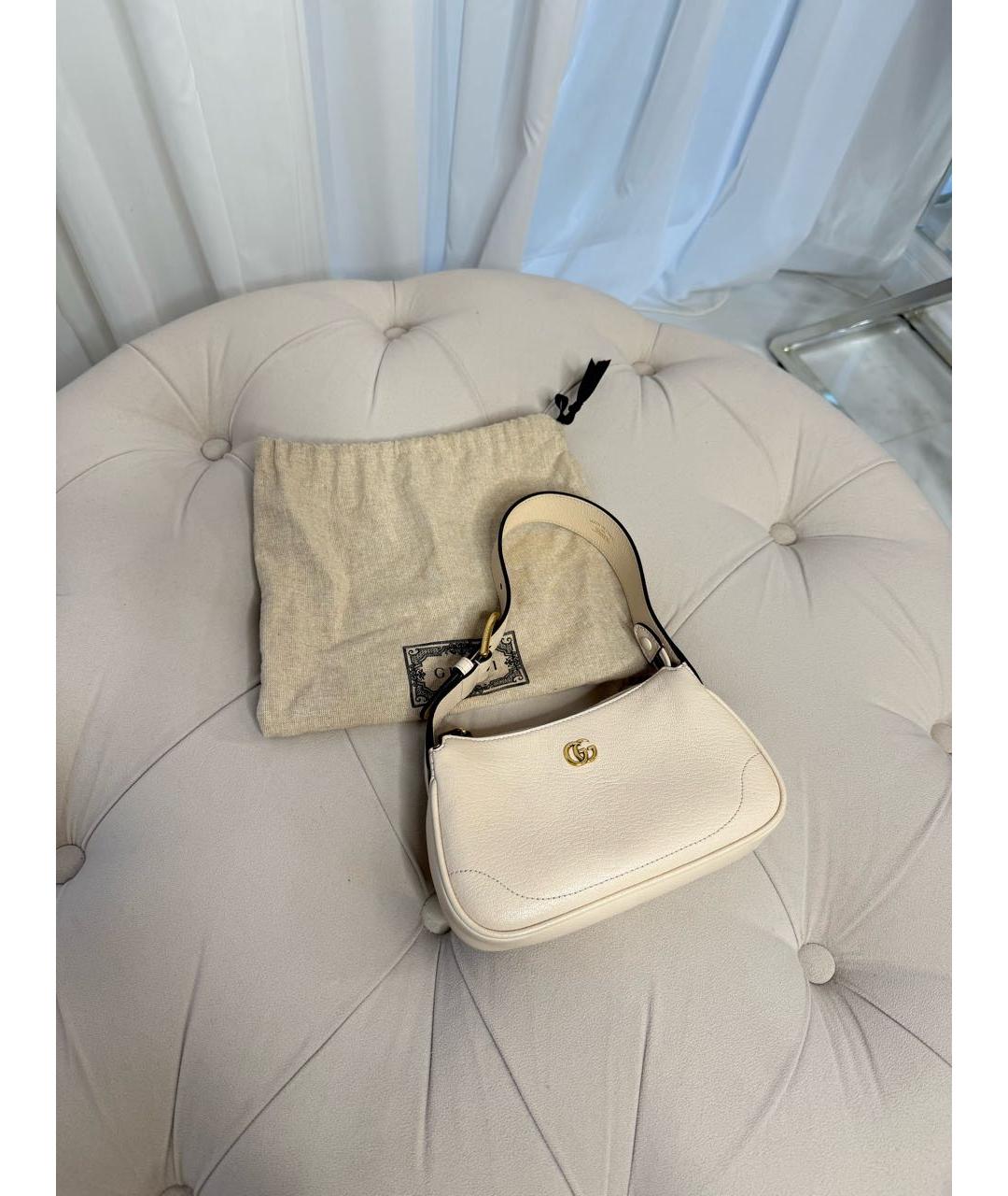 GUCCI Бежевая кожаная сумка с короткими ручками, фото 7