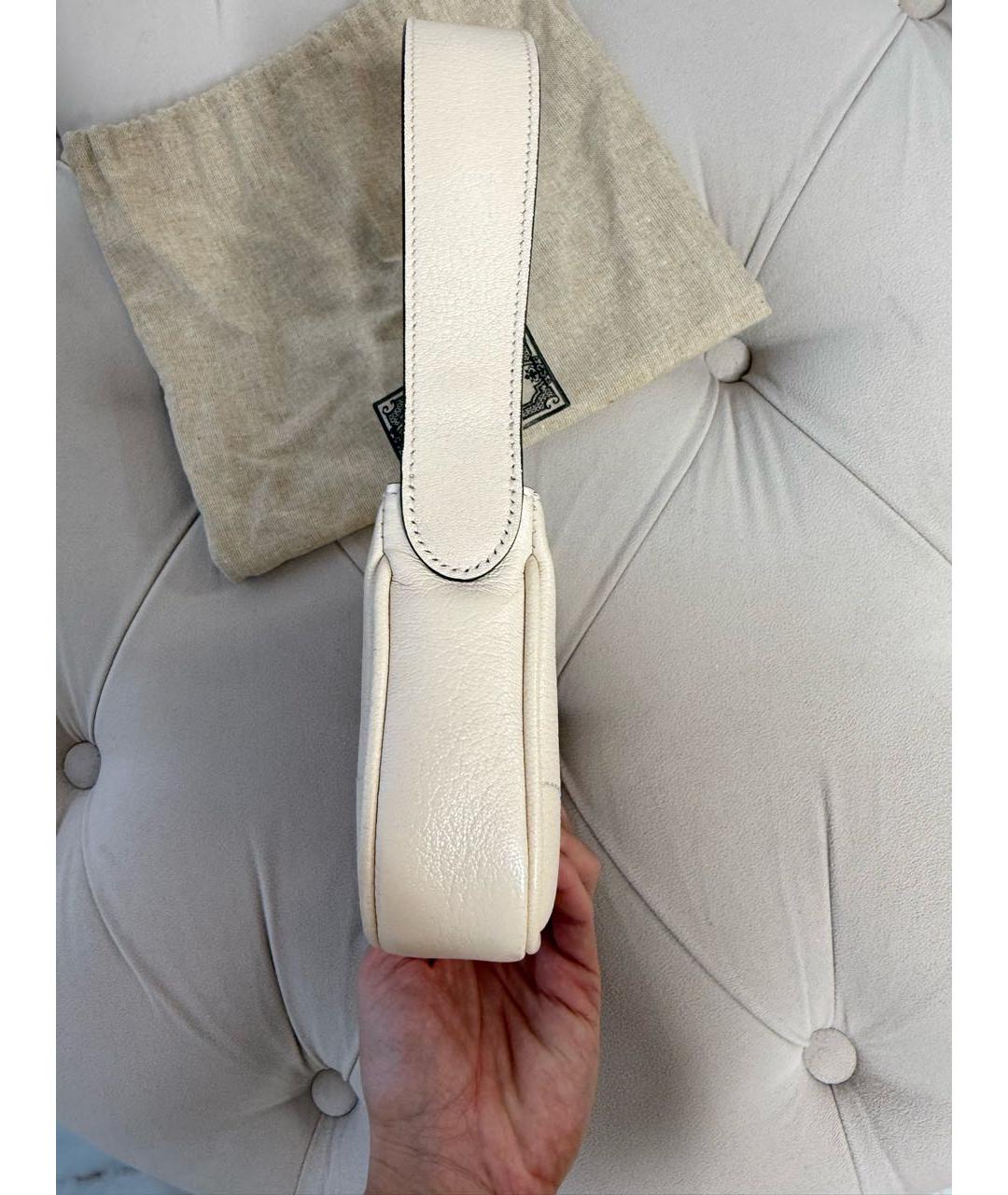 GUCCI Бежевая кожаная сумка с короткими ручками, фото 2