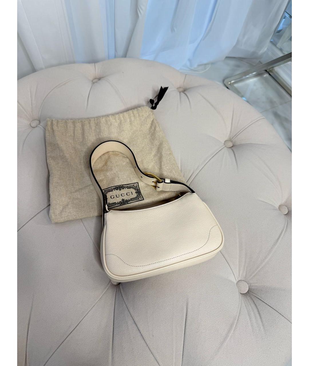 GUCCI Бежевая кожаная сумка с короткими ручками, фото 3