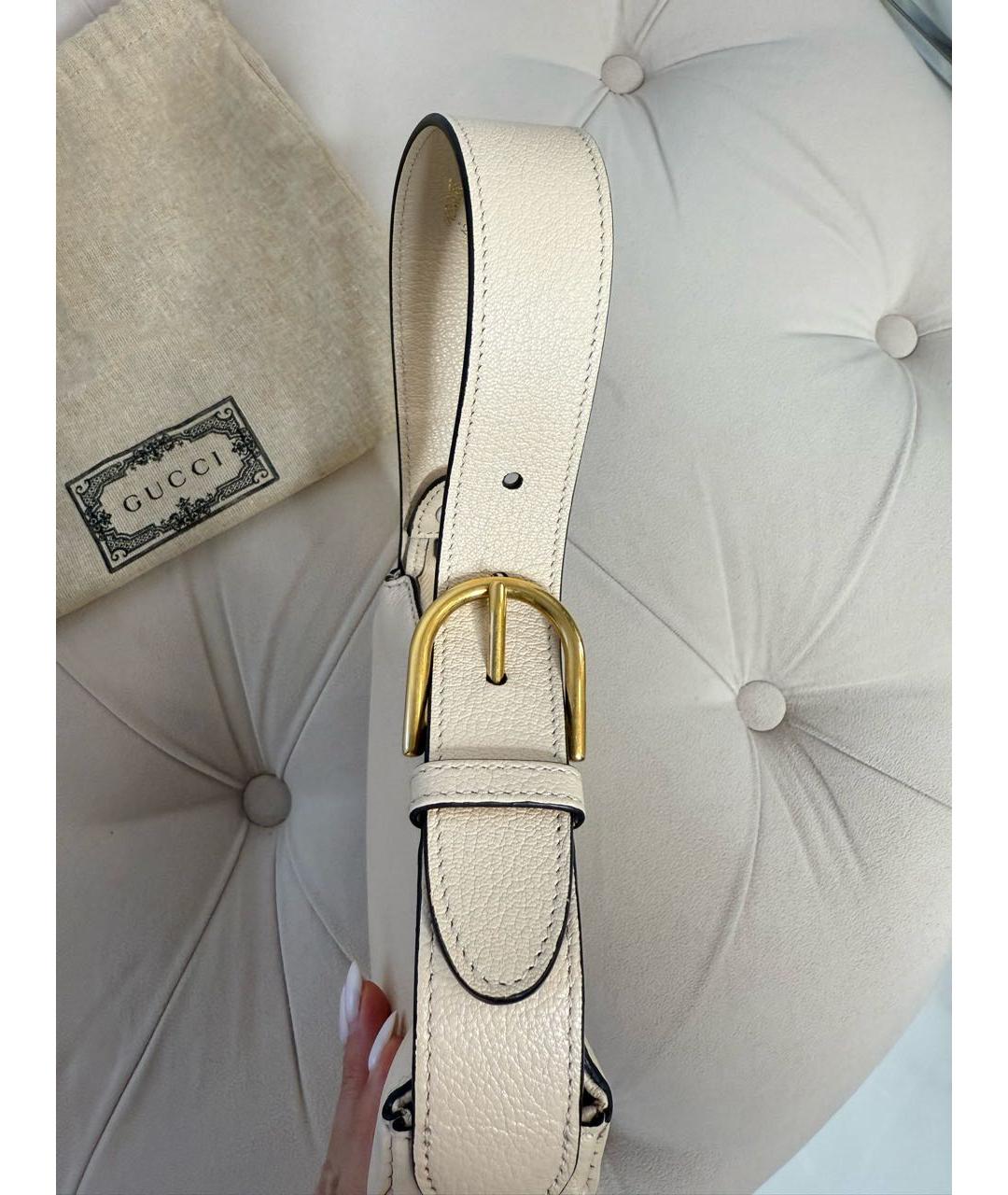 GUCCI Бежевая кожаная сумка с короткими ручками, фото 5