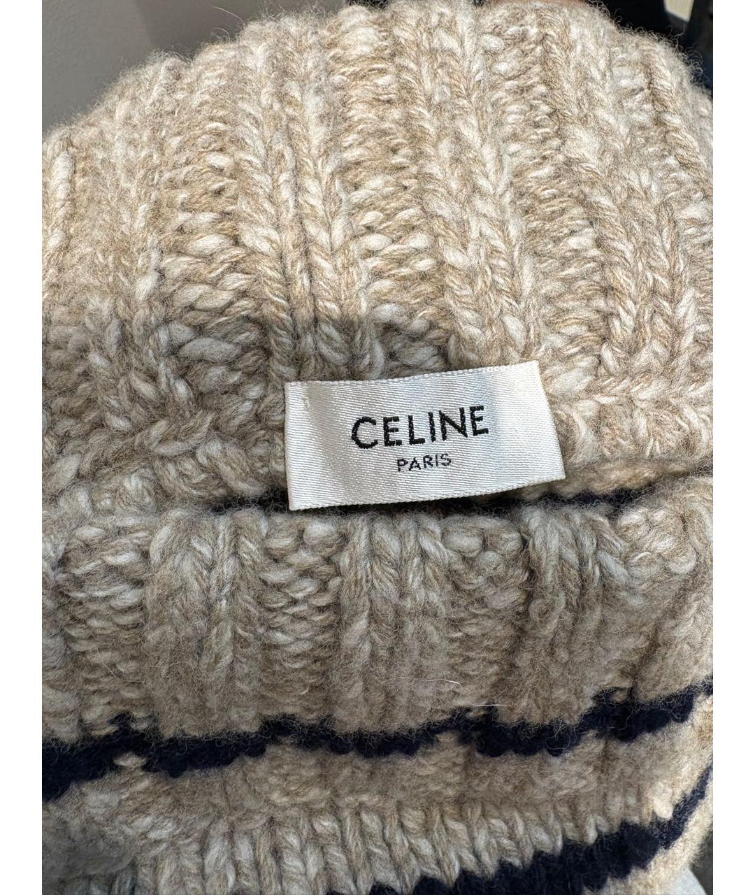 CELINE Бежевый шерстяной джемпер / свитер, фото 3