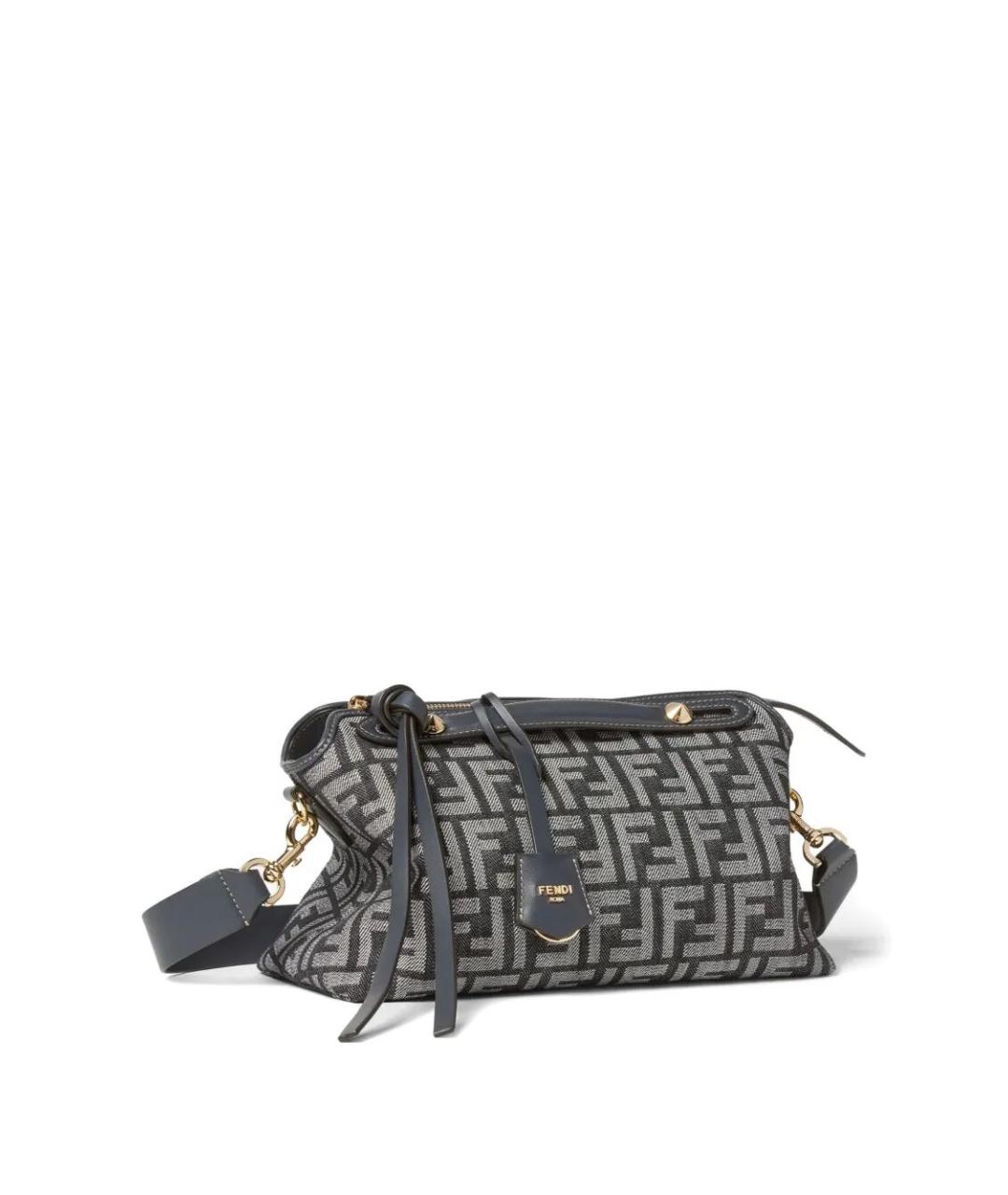 FENDI Черная хлопковая сумка тоут, фото 3