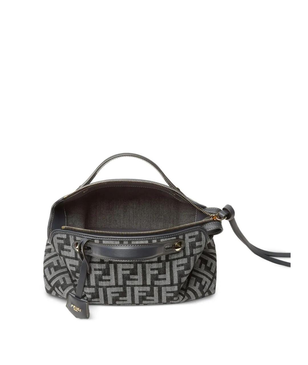 FENDI Черная хлопковая сумка тоут, фото 5