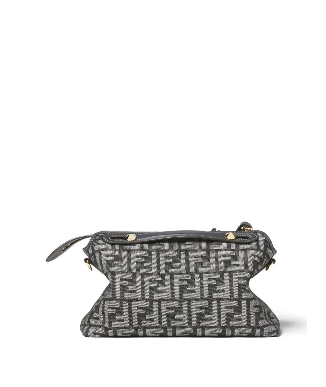 FENDI Черная хлопковая сумка тоут, фото 2