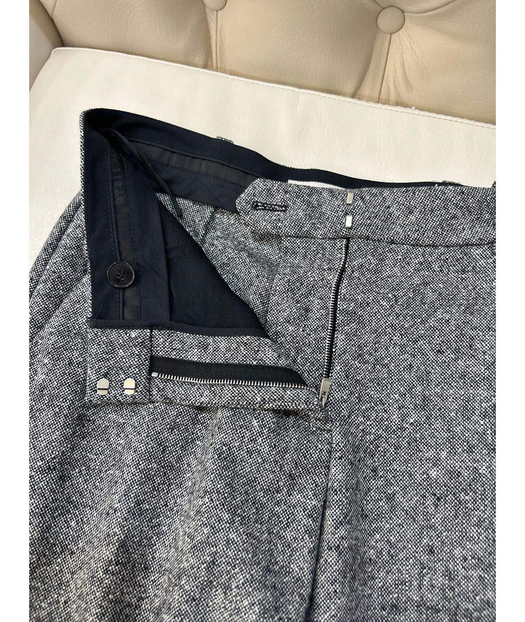 STELLA MCCARTNEY Антрацитовые шерстяные брюки узкие, фото 5