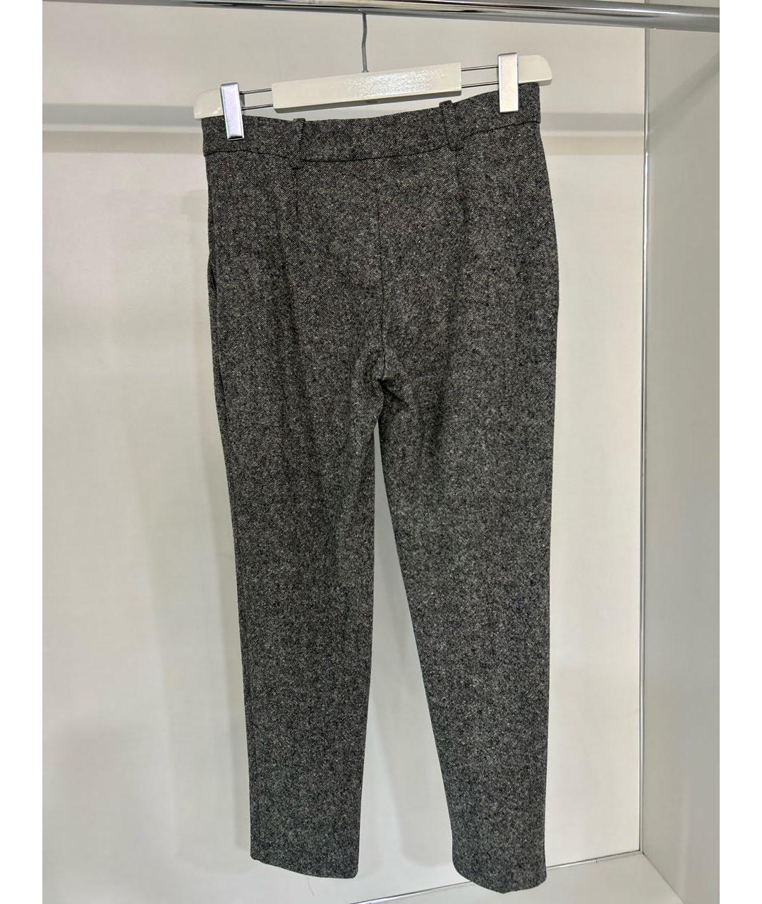 STELLA MCCARTNEY Антрацитовые шерстяные брюки узкие, фото 2