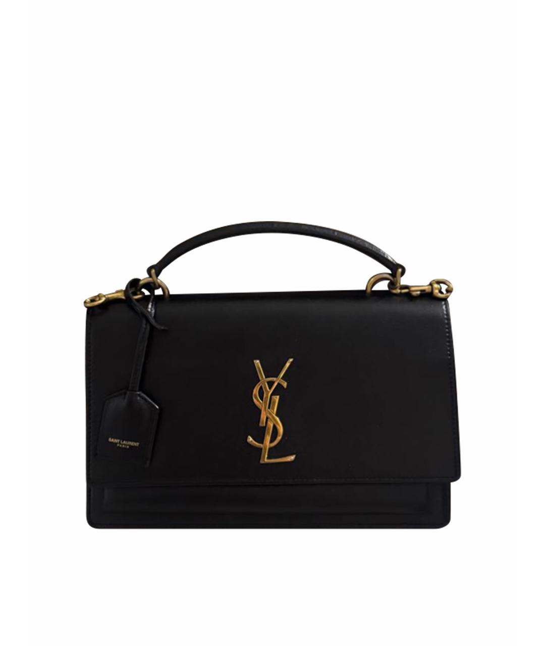 SAINT LAURENT Черная кожаная сумка через плечо, фото 1
