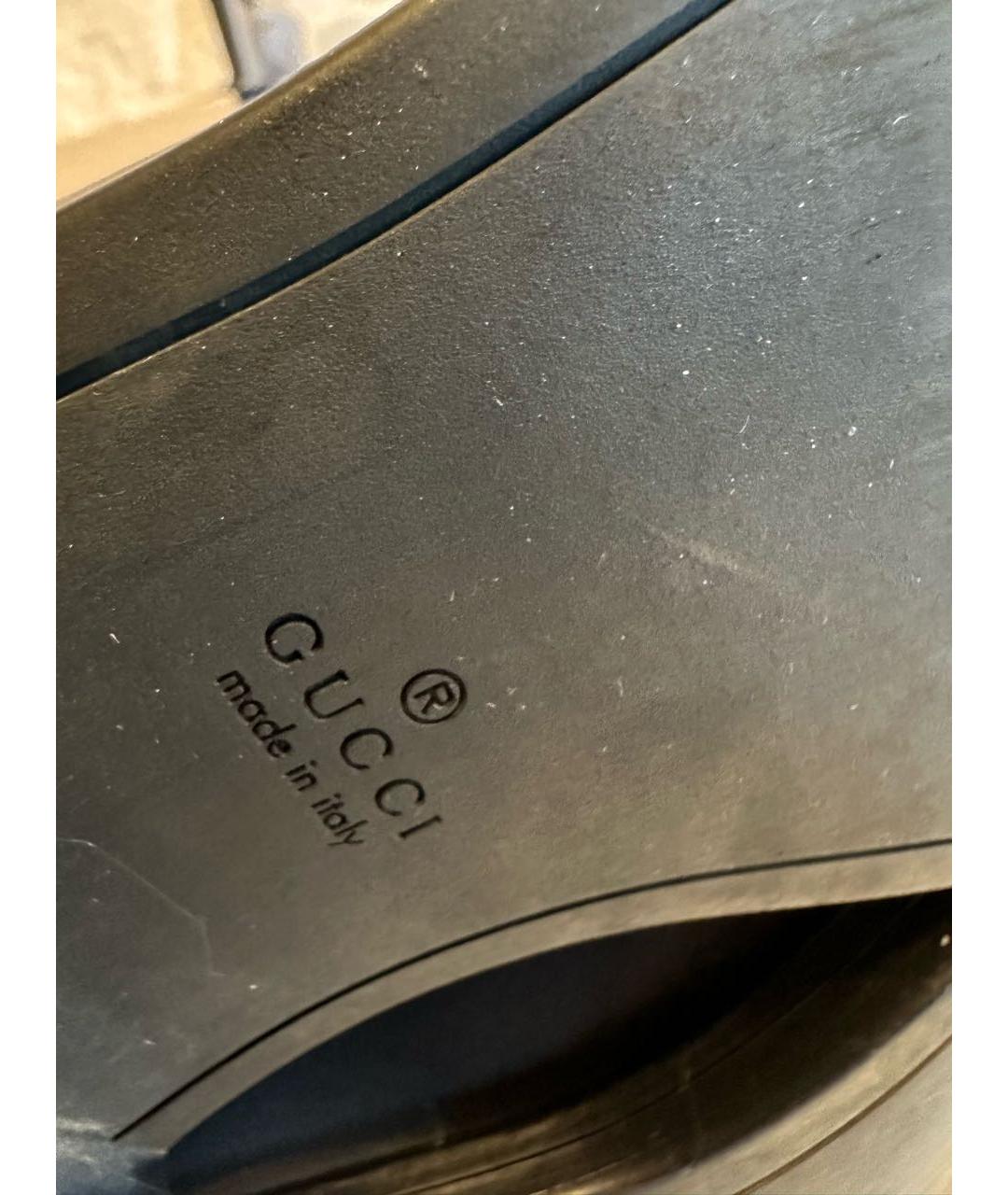 GUCCI Черные кожаные полусапоги, фото 5