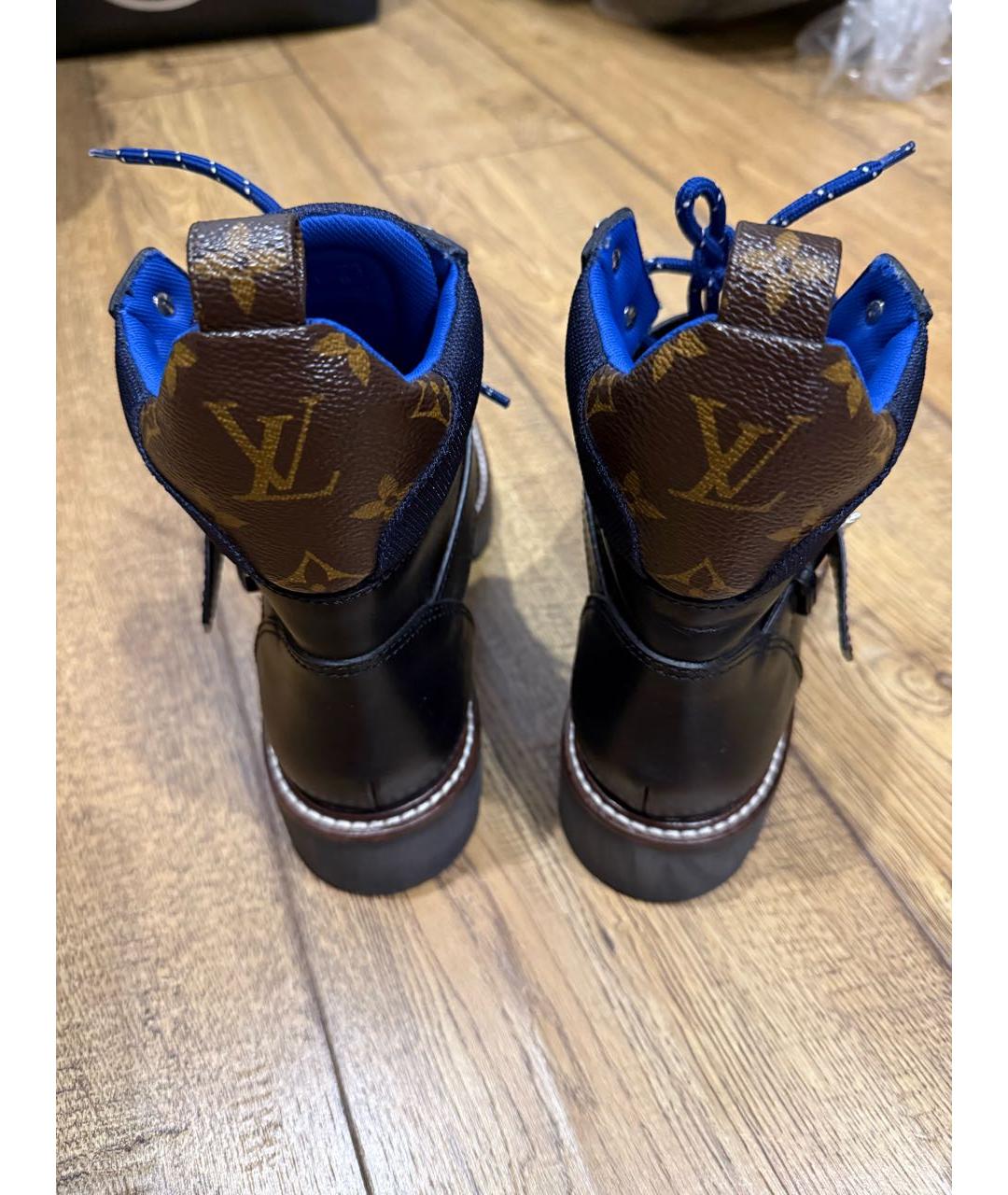 LOUIS VUITTON Черные кожаные ботинки, фото 5
