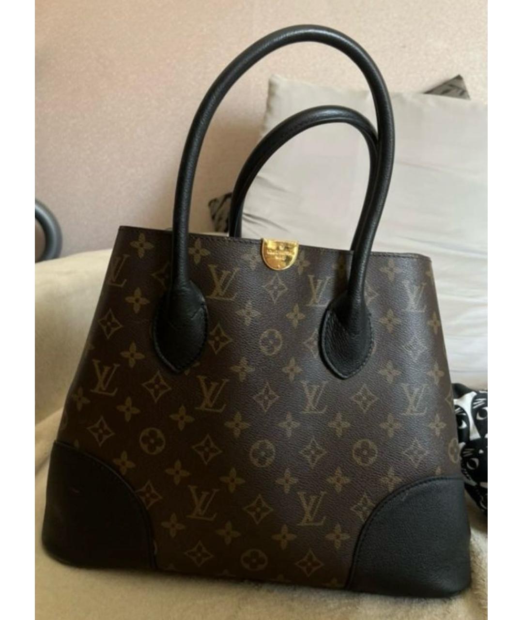 LOUIS VUITTON Коричневая кожаная сумка с короткими ручками, фото 2