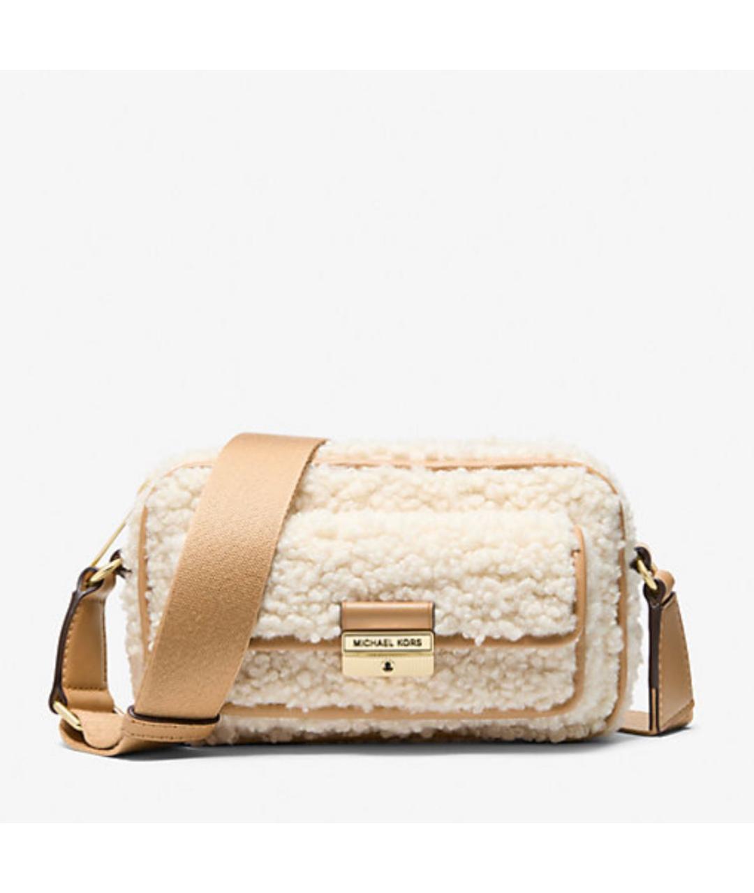 MICHAEL MICHAEL KORS Бежевая меховая сумка через плечо, фото 4