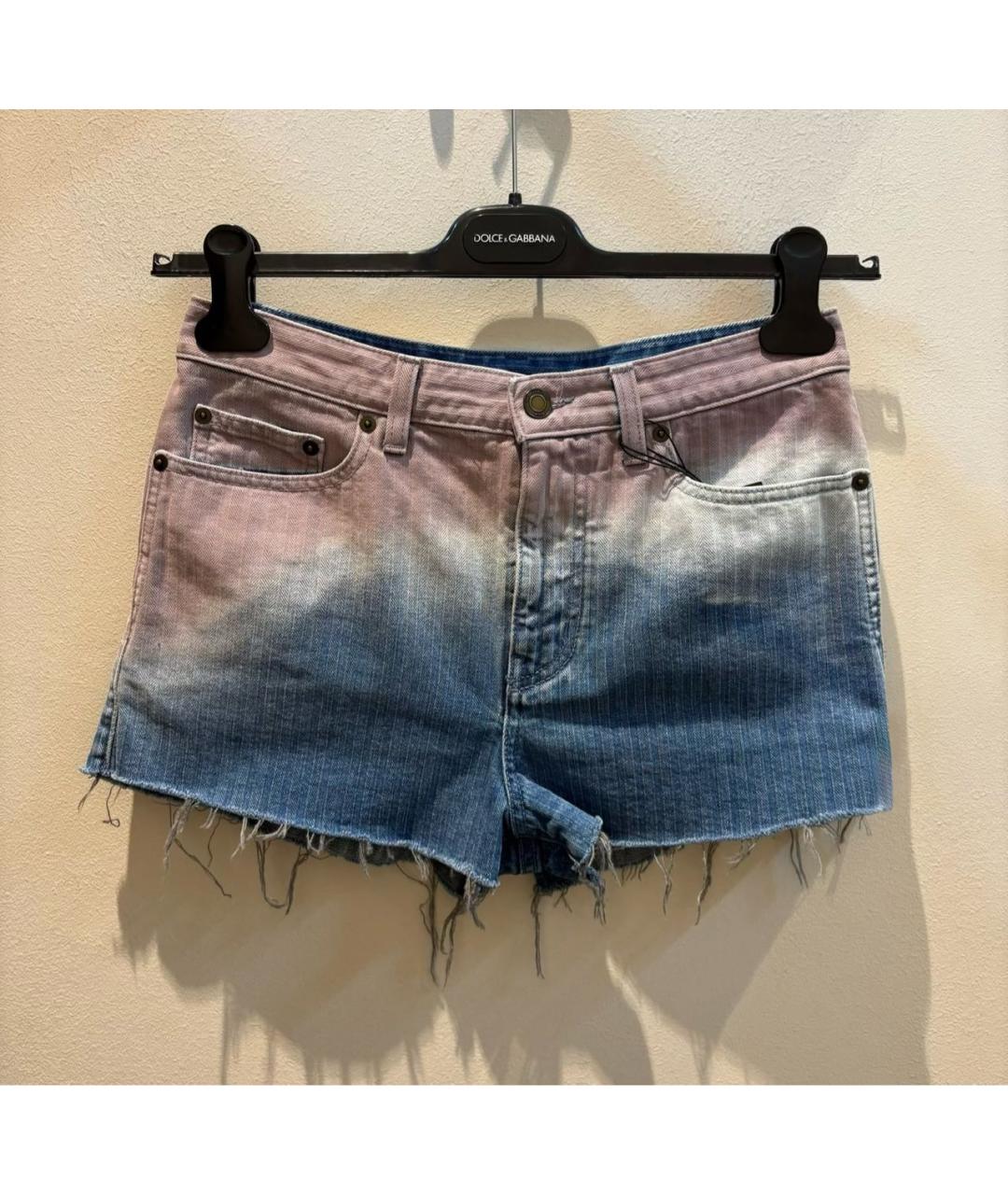 SAINT LAURENT Мульти деним шорты, фото 6