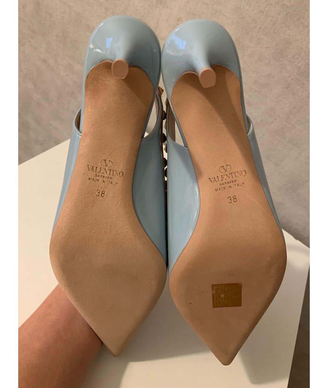 VALENTINO Голубые туфли из лакированной кожи, фото 7
