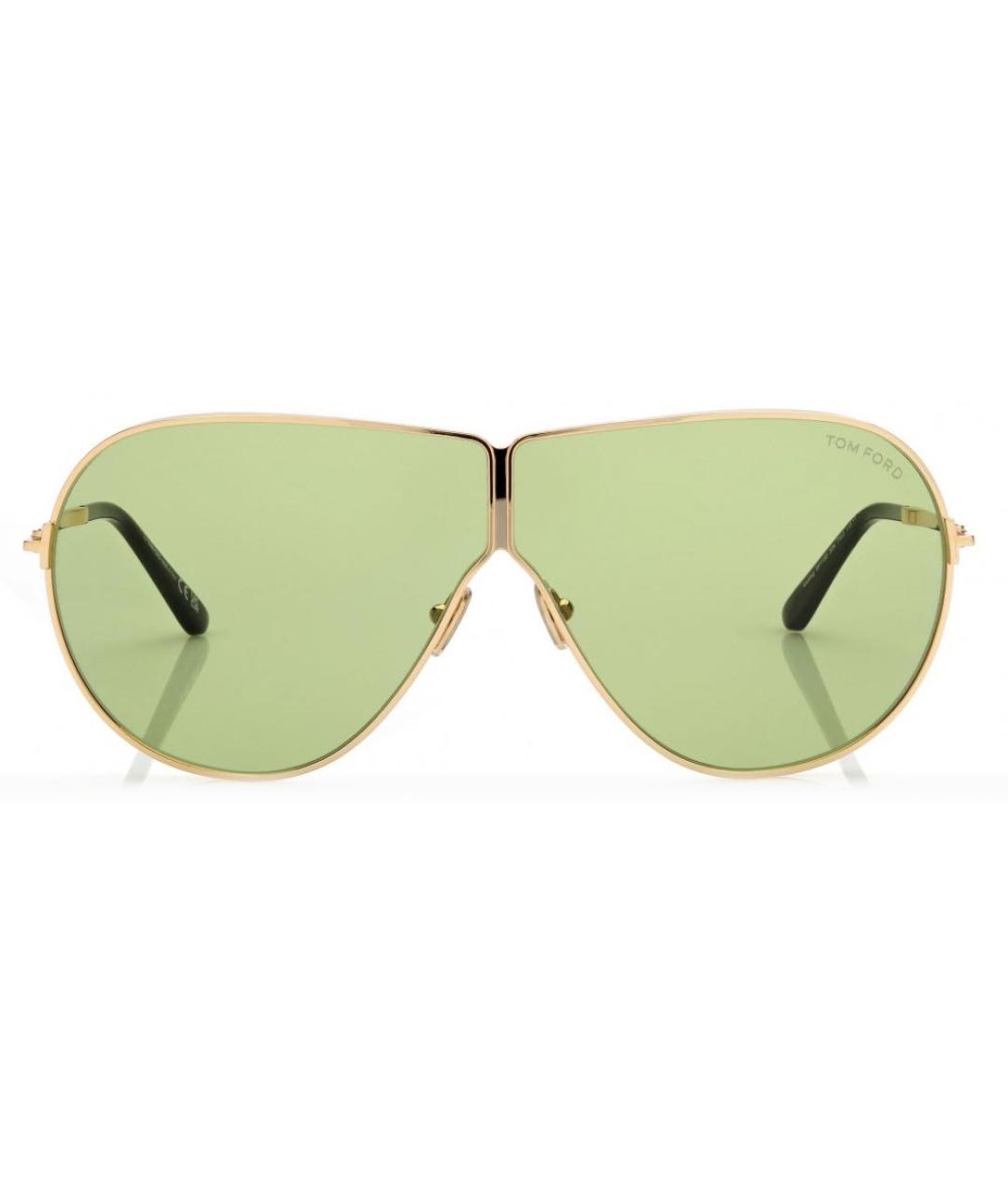 TOM FORD Салатовые металлические солнцезащитные очки, фото 1
