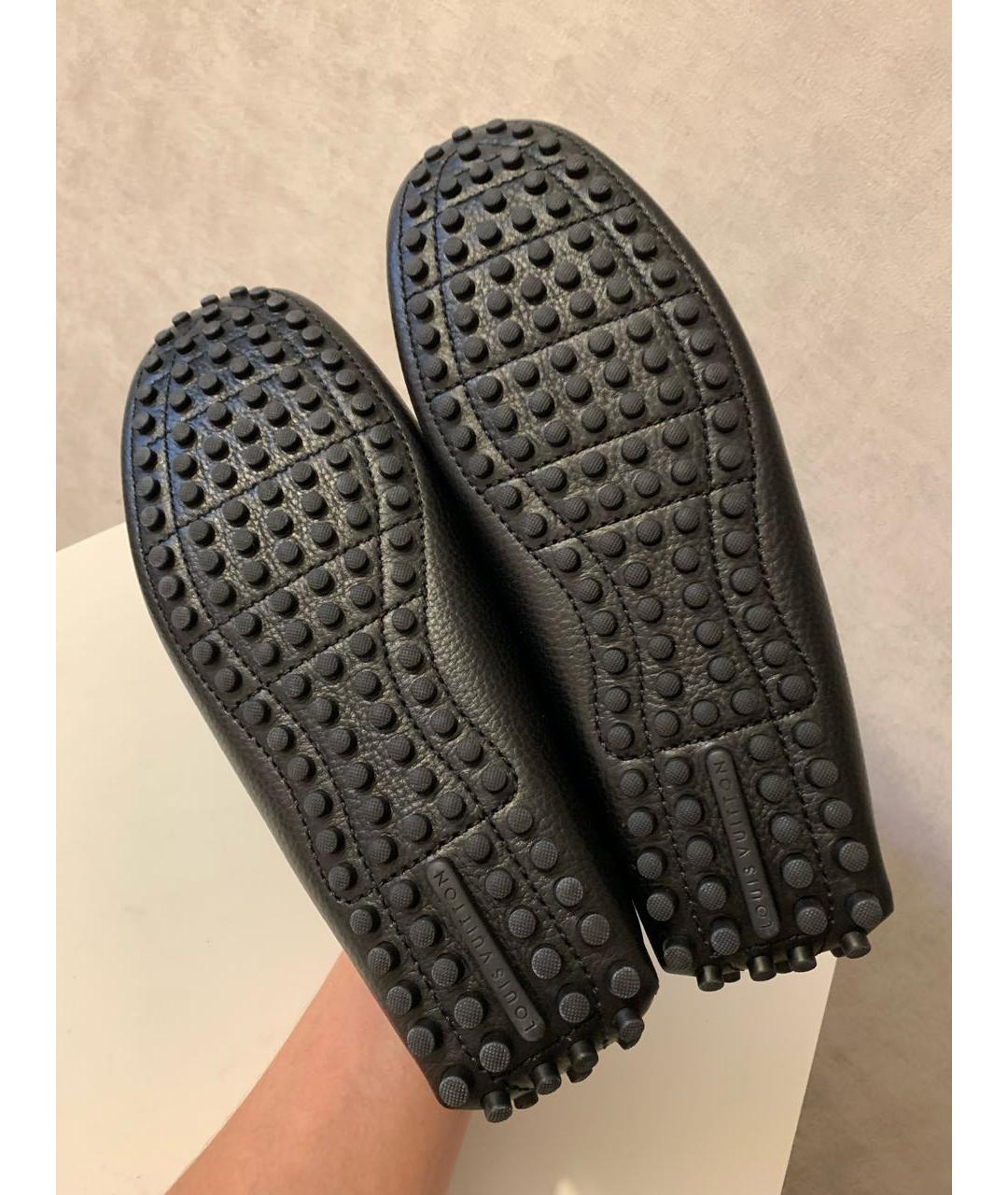 LOUIS VUITTON Черные кожаные мокасины, фото 6