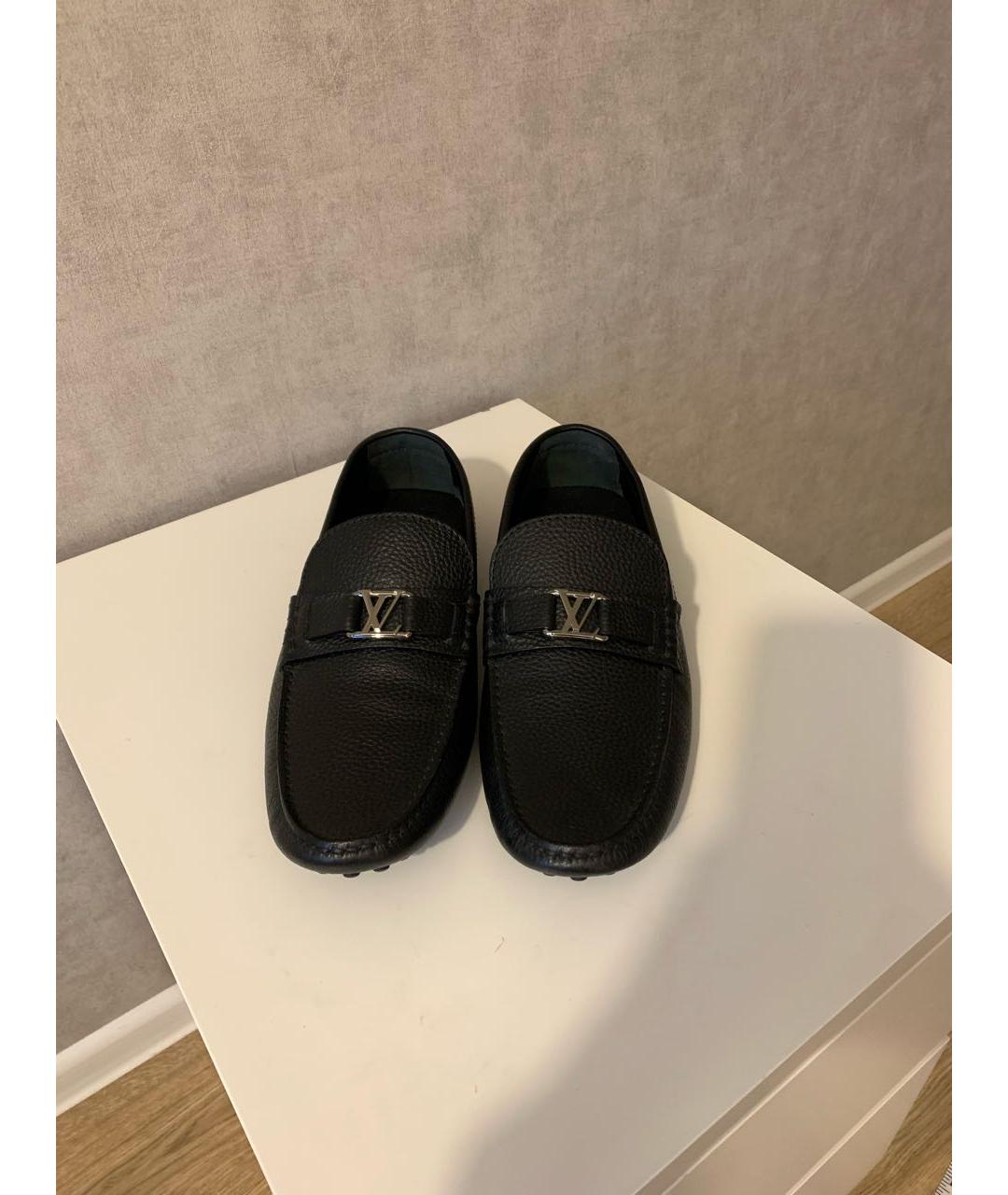 LOUIS VUITTON Черные кожаные мокасины, фото 3