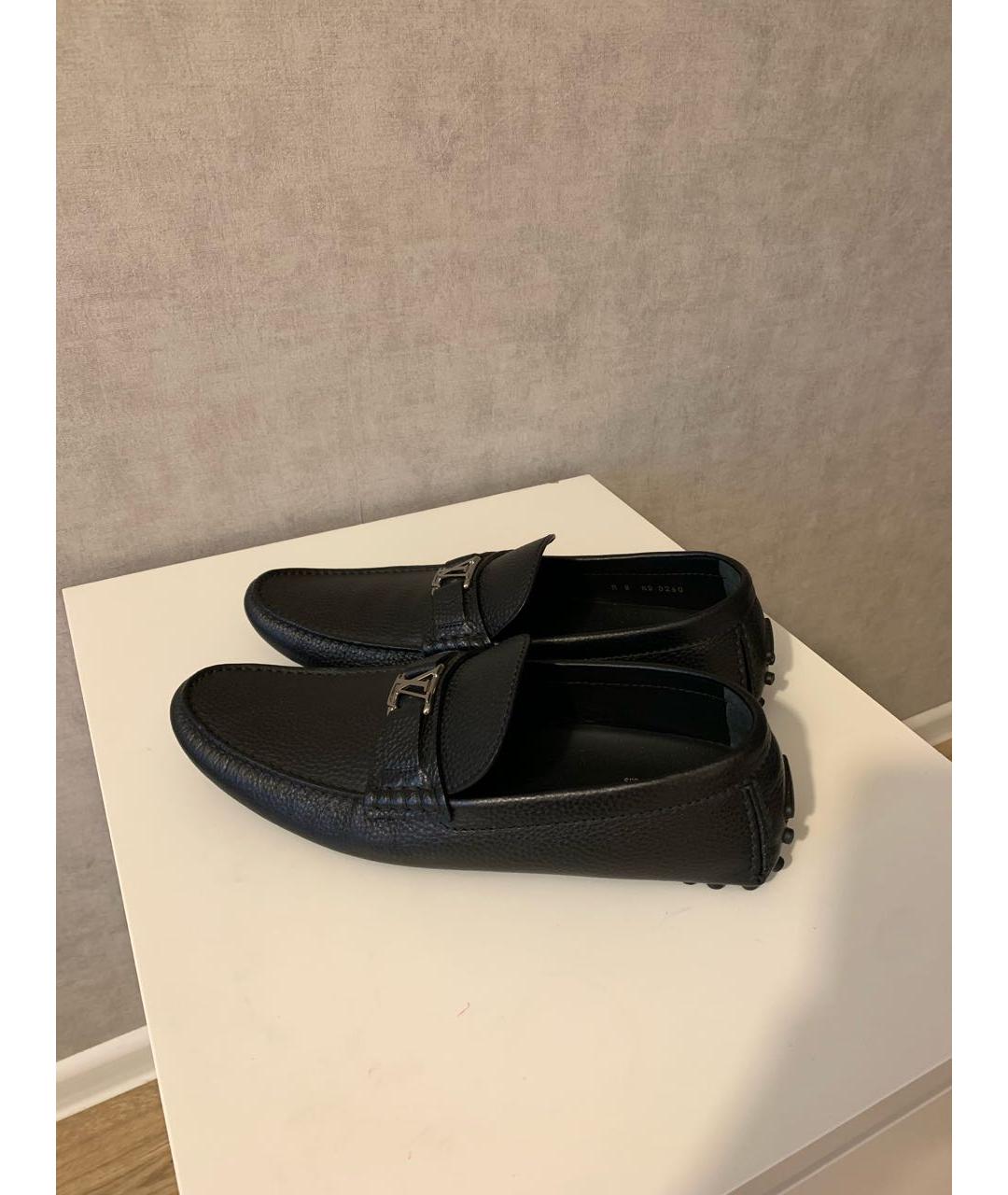 LOUIS VUITTON Черные кожаные мокасины, фото 2
