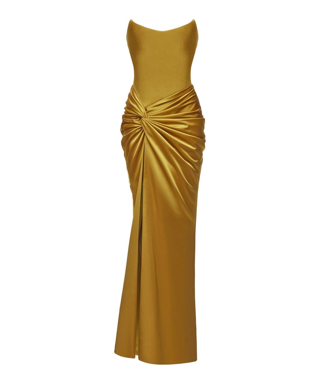 RASARIO Горчичное полиэстеровое вечернее платье, фото 1