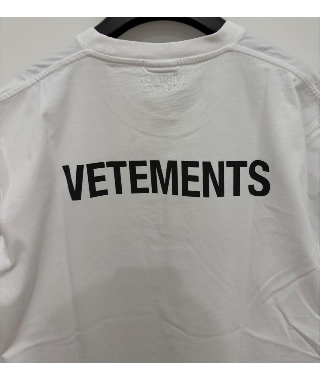 VETEMENTS Белая хлопковая футболка, фото 5