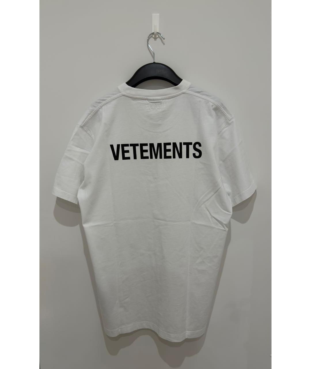 VETEMENTS Белая хлопковая футболка, фото 4