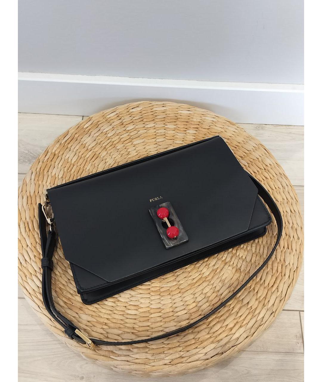 FURLA Черная сумка с короткими ручками из искусственной кожи, фото 5