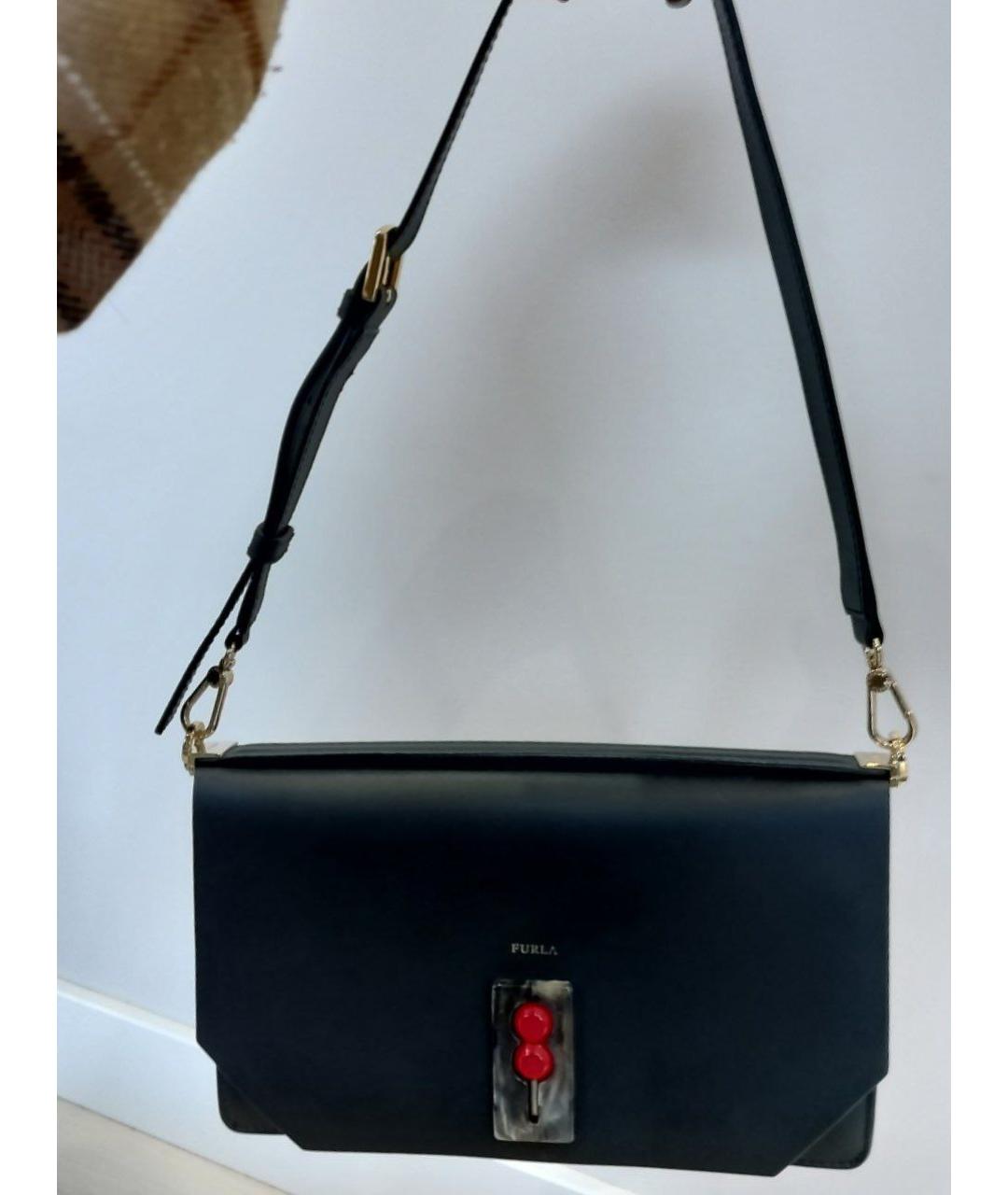 FURLA Черная сумка с короткими ручками из искусственной кожи, фото 6