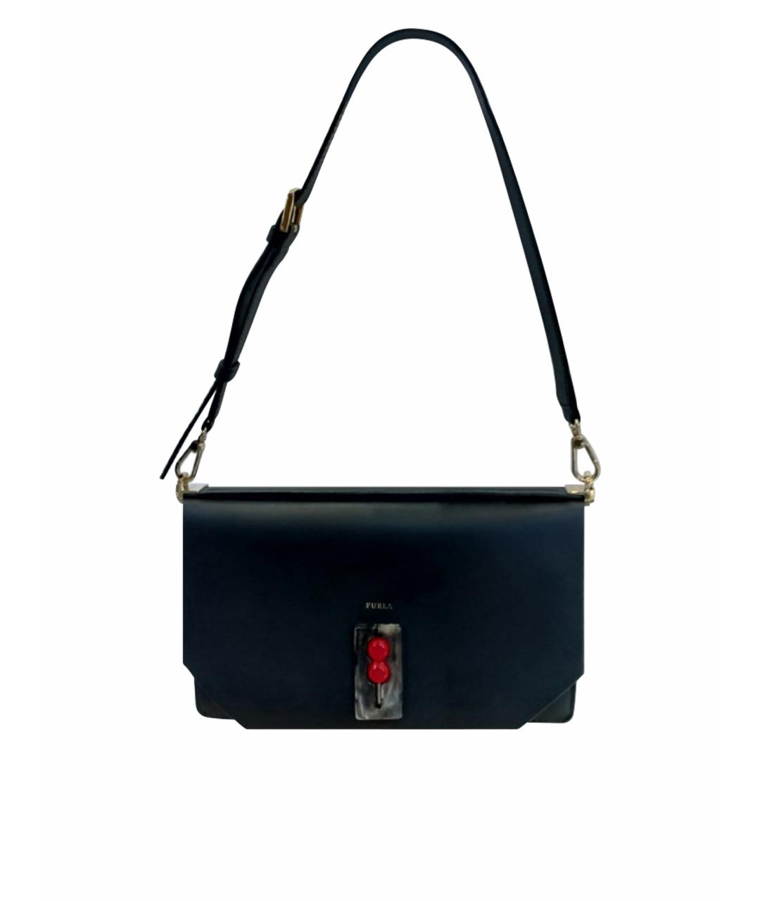FURLA Черная сумка с короткими ручками из искусственной кожи, фото 1