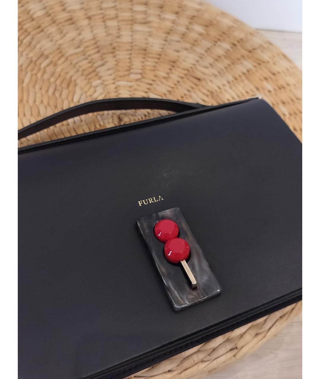 FURLA Черная сумка с короткими ручками из искусственной кожи, фото 3