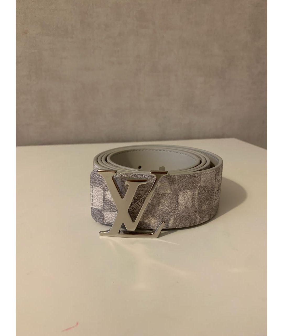 LOUIS VUITTON Серый кожаный ремень, фото 9