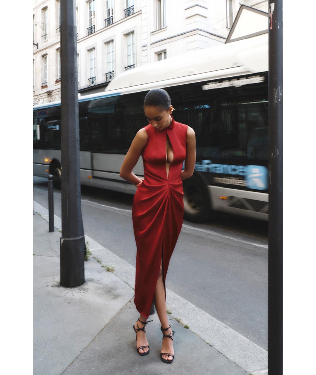 RASARIO Бордовое полиэстеровое вечернее платье, фото 3