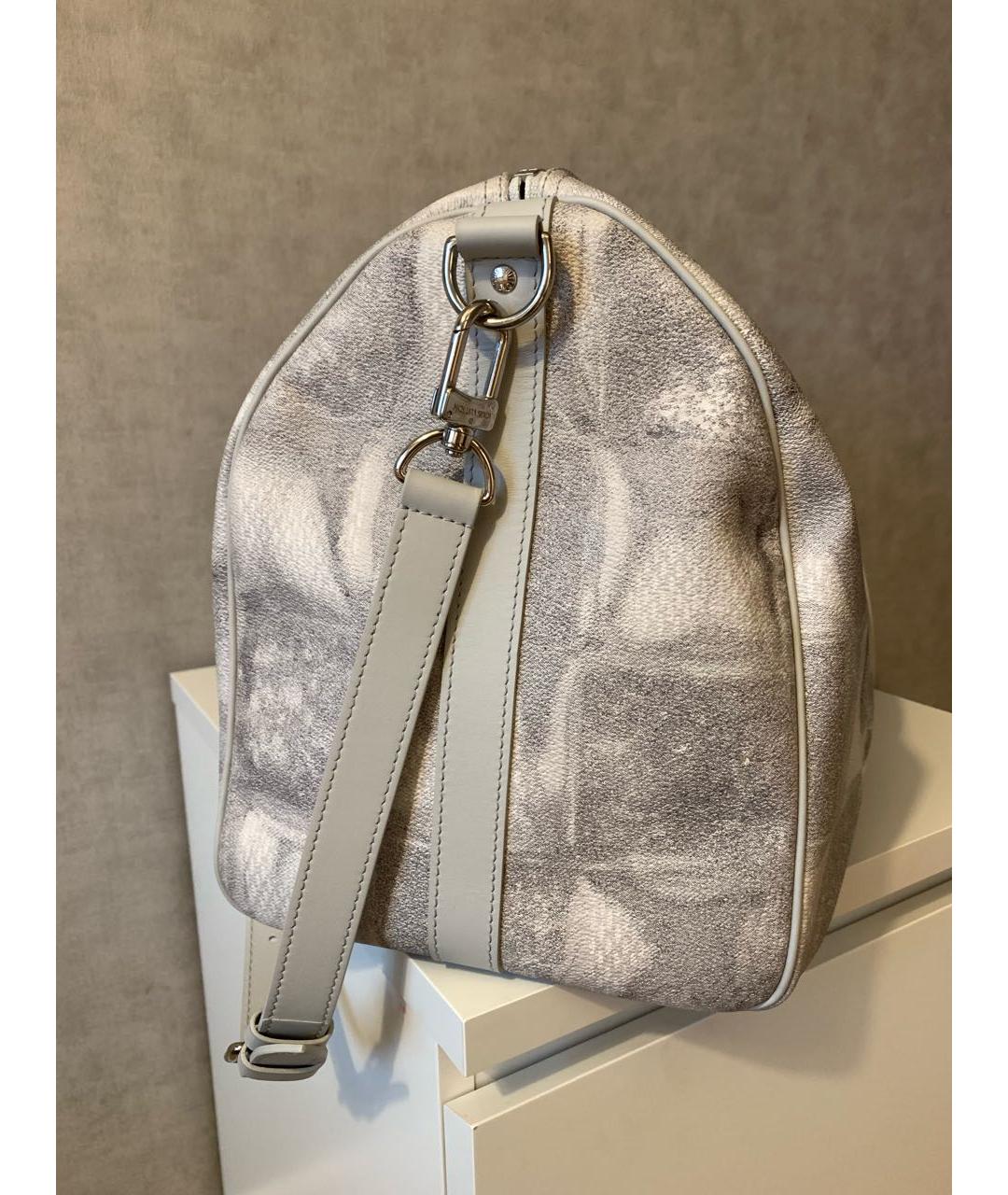LOUIS VUITTON Серая кожаная дорожная/спортивная сумка, фото 3