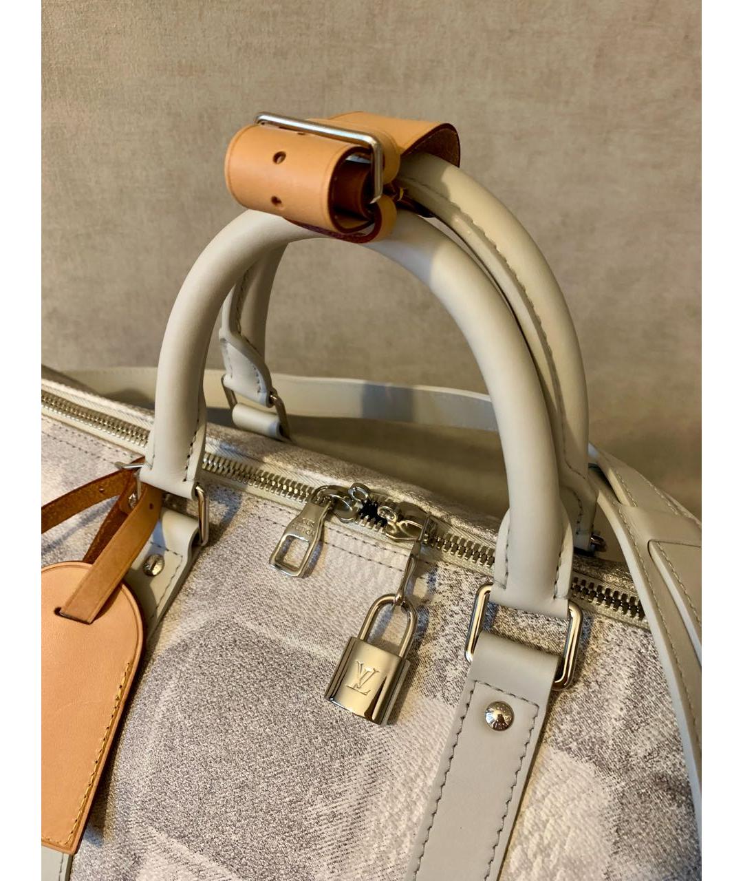 LOUIS VUITTON Серая кожаная дорожная/спортивная сумка, фото 8