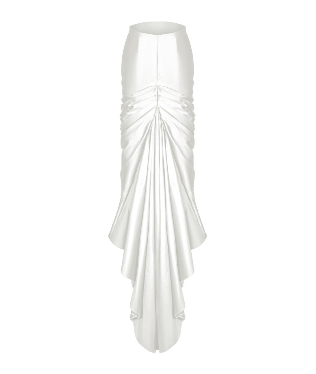 RASARIO Белая шелковая юбка макси, фото 2