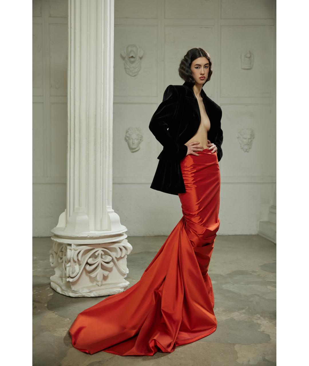 RASARIO Белая шелковая юбка макси, фото 3