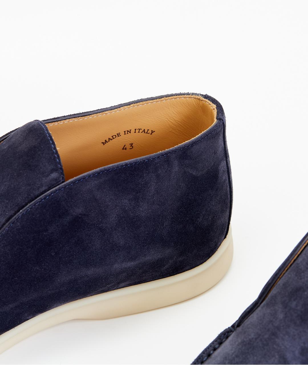 LORO PIANA Темно-синие замшевые лоферы, фото 5