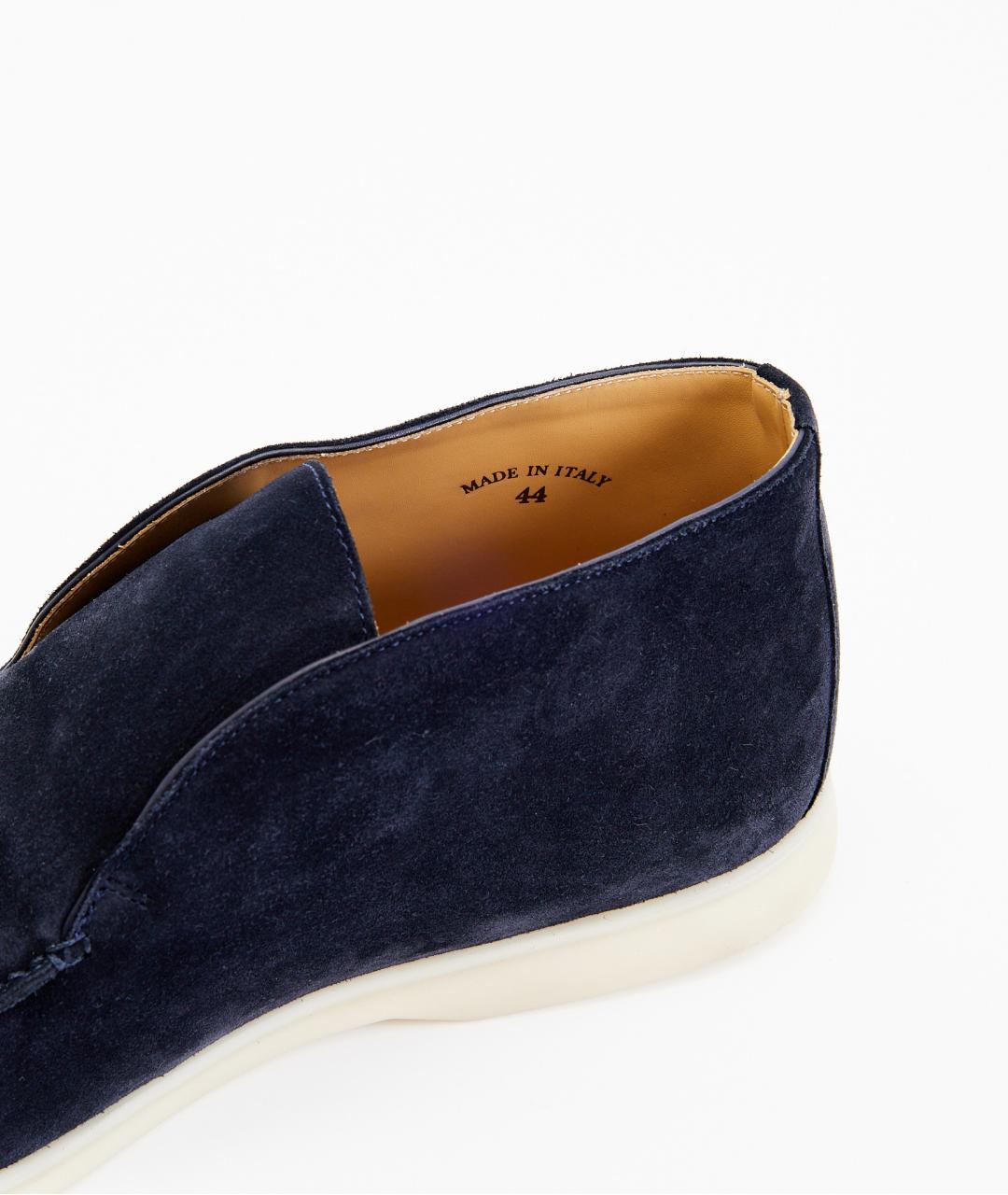 LORO PIANA Темно-синие замшевые лоферы, фото 5