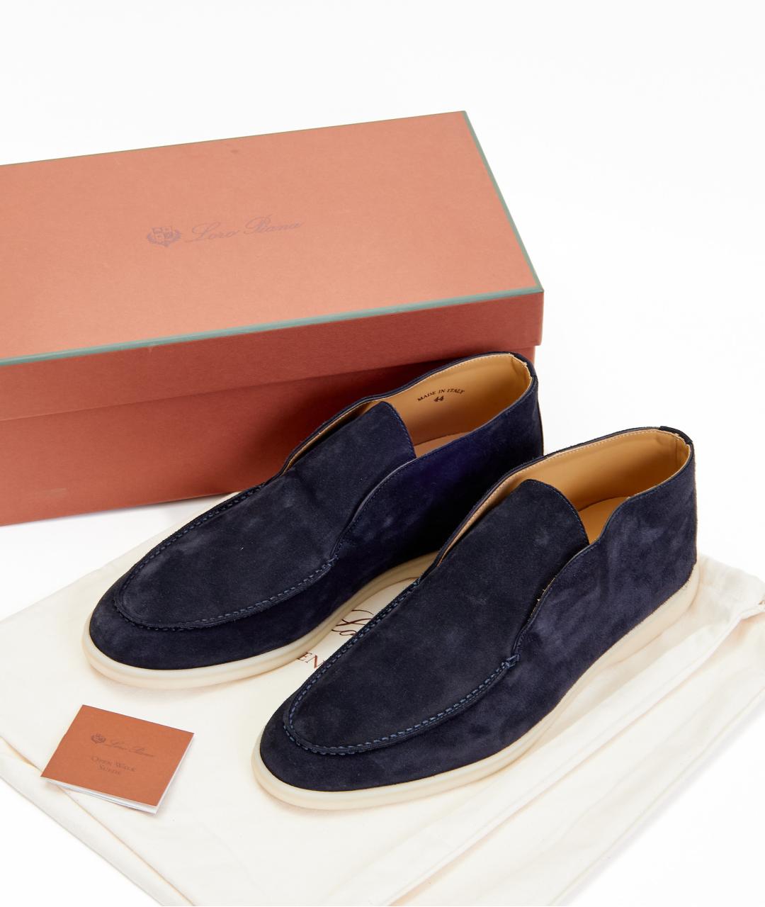 LORO PIANA Темно-синие замшевые лоферы, фото 6