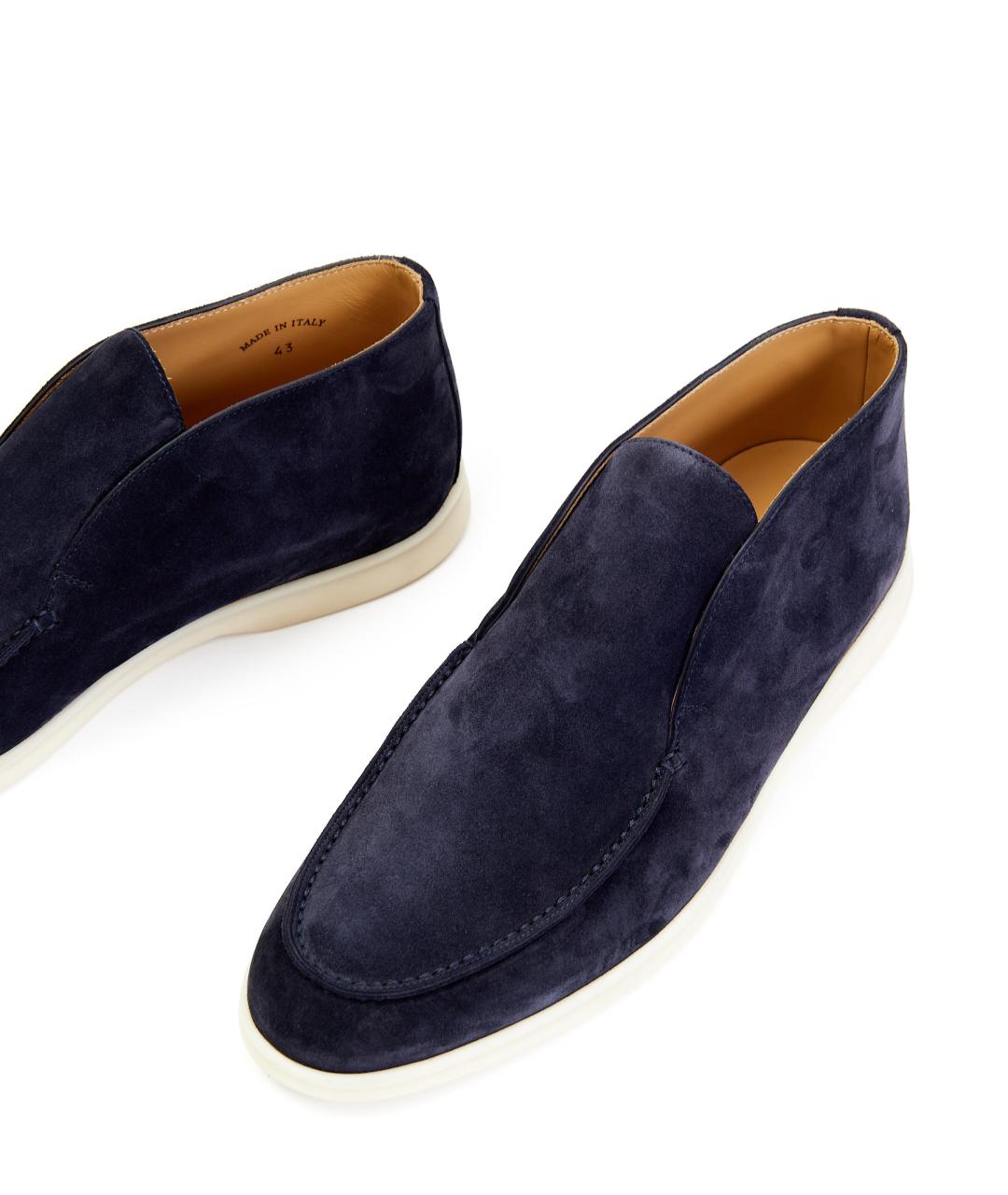 LORO PIANA Темно-синие замшевые лоферы, фото 4