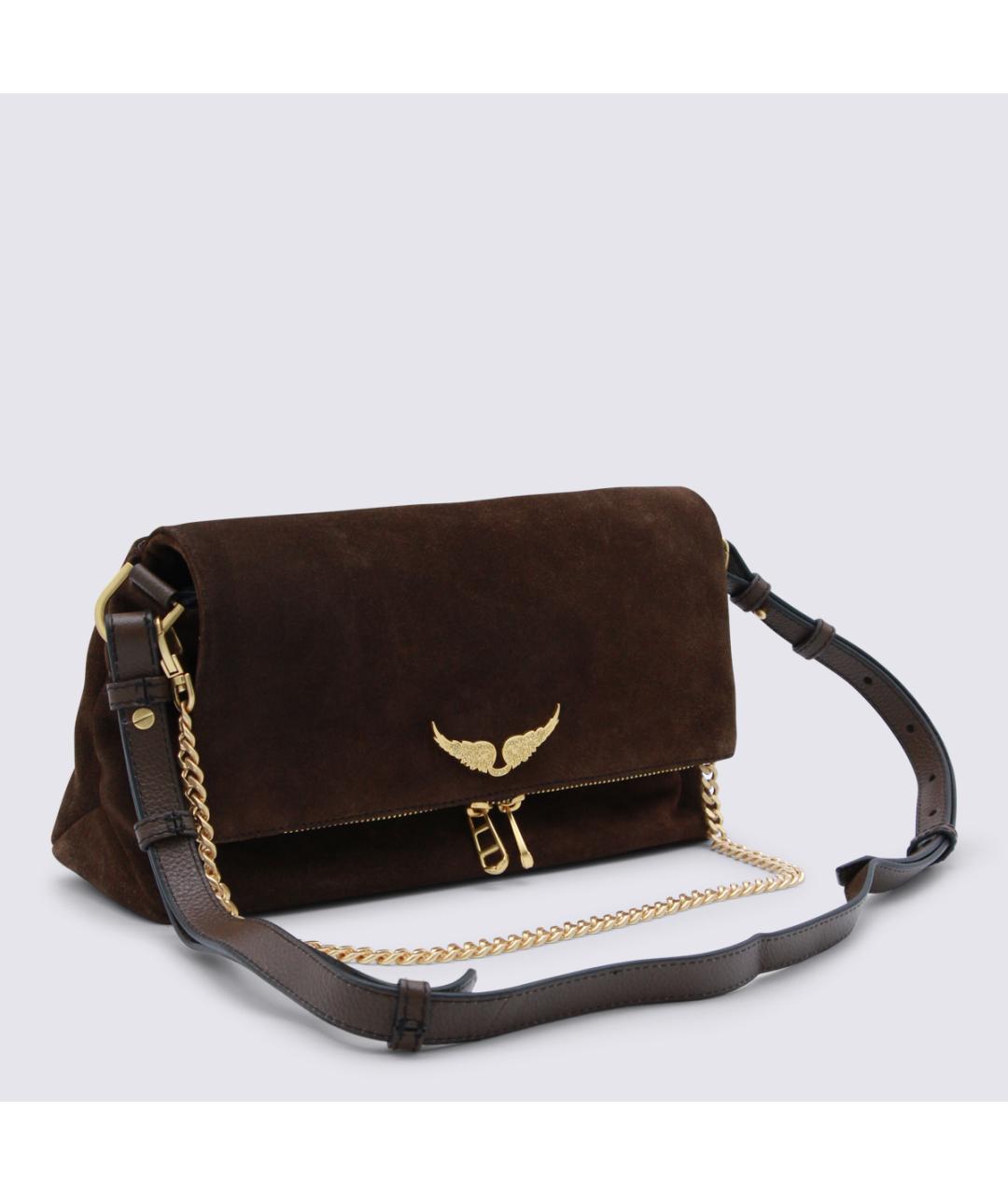 ZADIG & VOLTAIRE Коричневая замшевая сумка через плечо, фото 2
