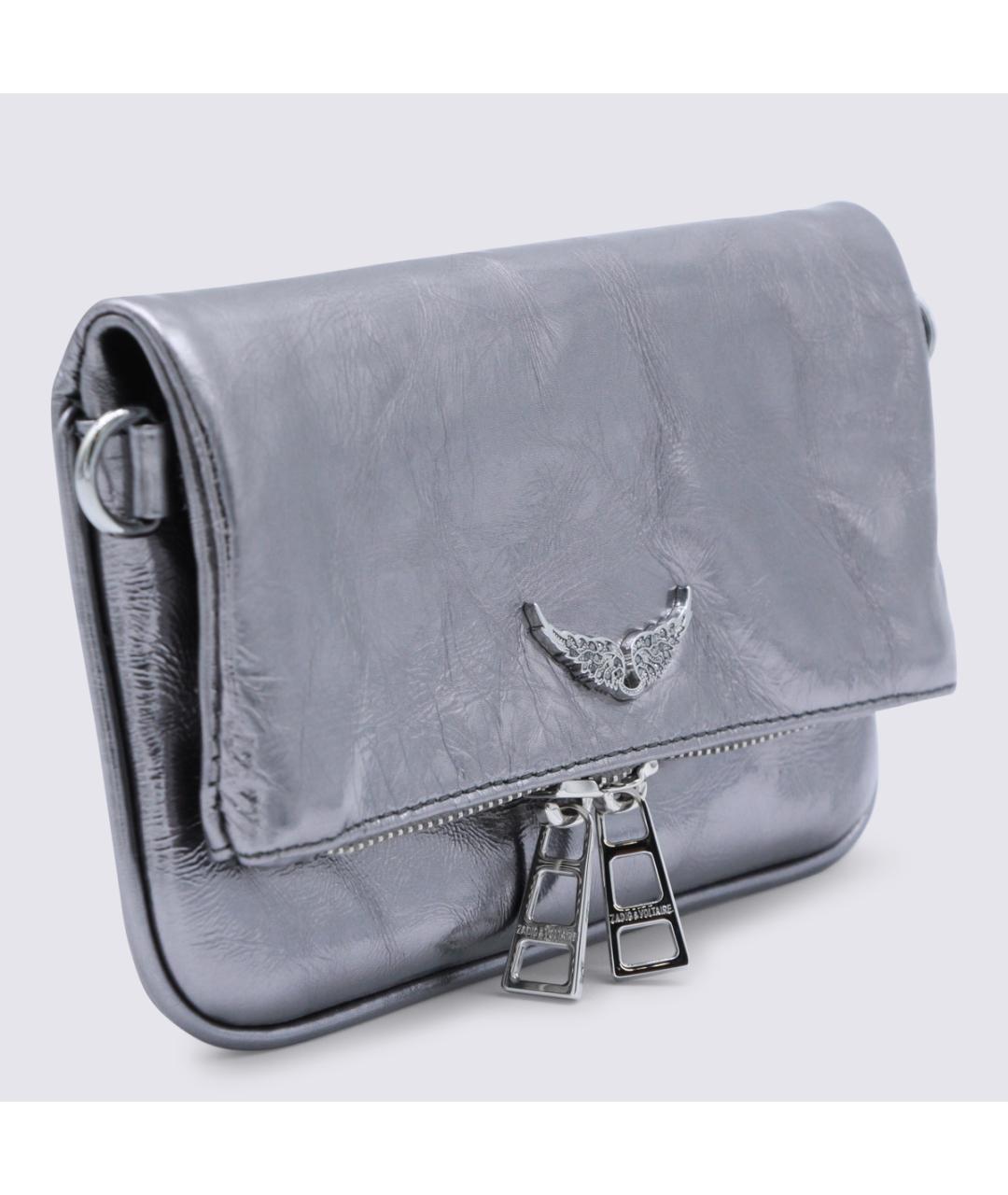 ZADIG & VOLTAIRE Серебряная кожаная сумка через плечо, фото 2