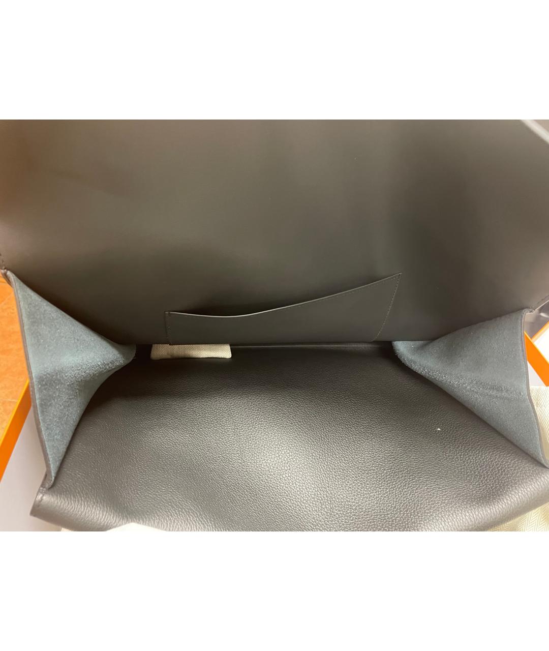 HERMES Черный кожаный портфель, фото 2