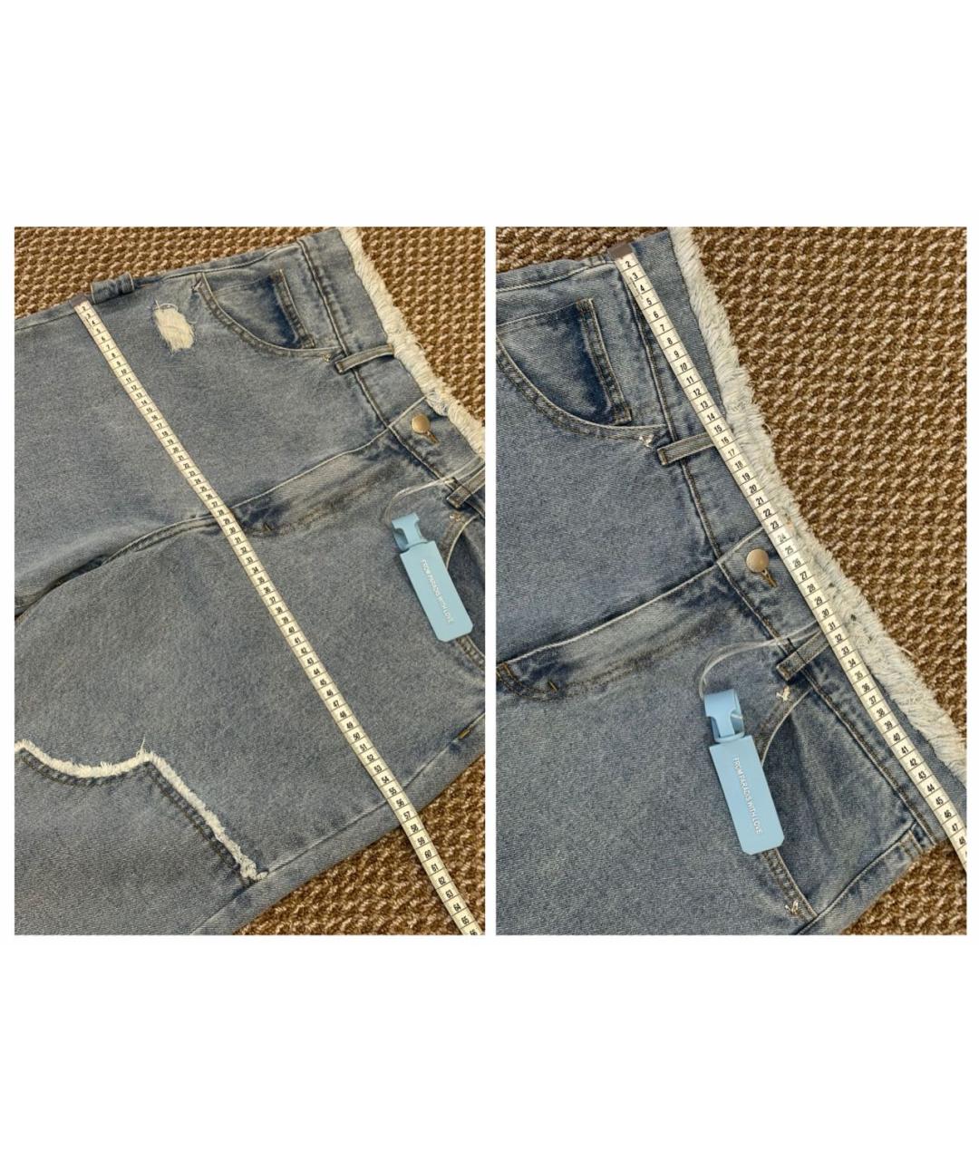 32 PARADIS SPRUNG FRERES Голубые хлопковые прямые джинсы, фото 8