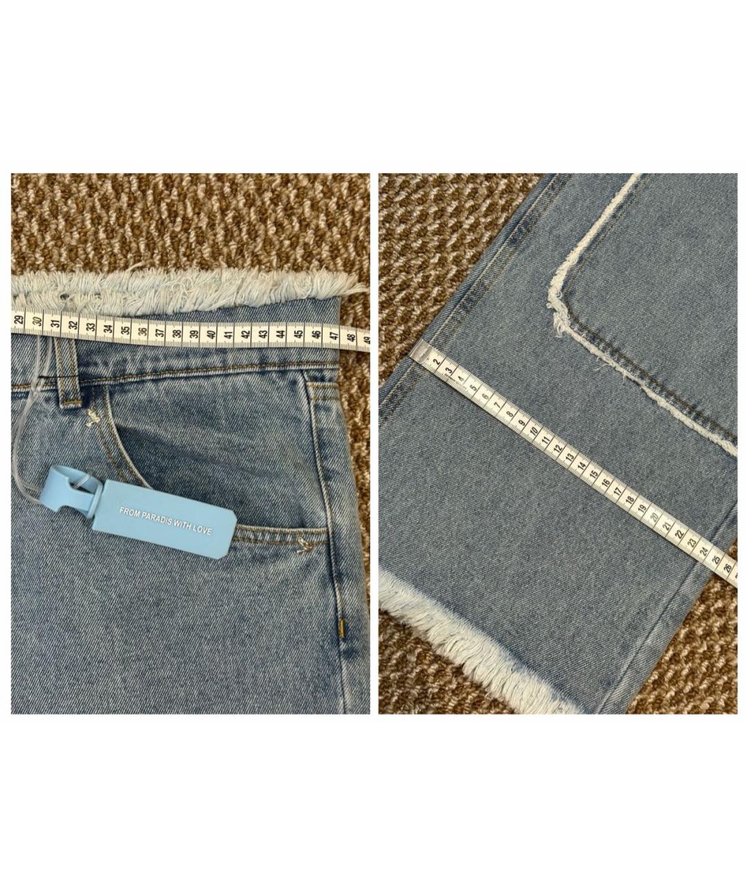 32 PARADIS SPRUNG FRERES Голубые хлопковые прямые джинсы, фото 7