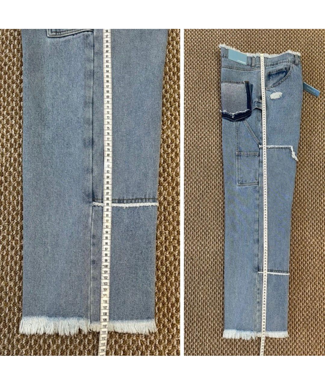 32 PARADIS SPRUNG FRERES Голубые хлопковые прямые джинсы, фото 5