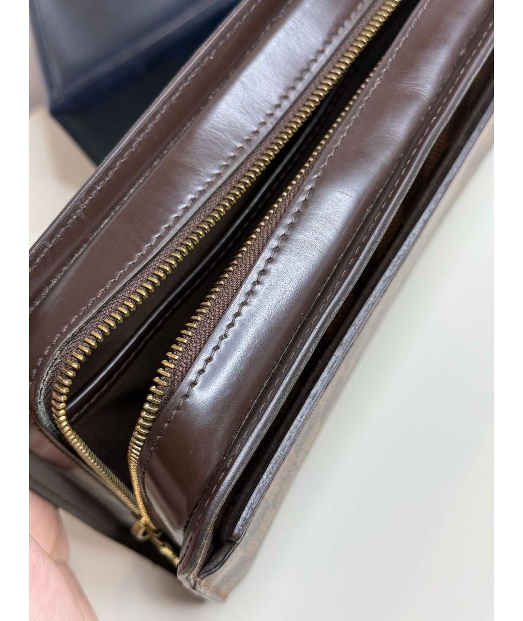 LOUIS VUITTON Коричневая кожаная барсетка, фото 4