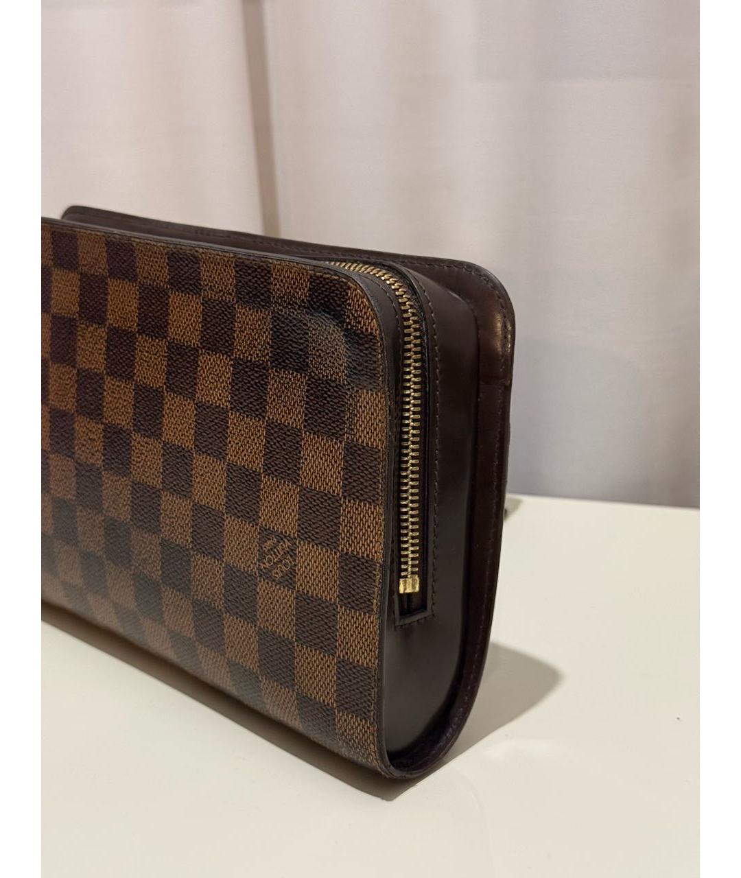 LOUIS VUITTON Коричневая кожаная барсетка, фото 2